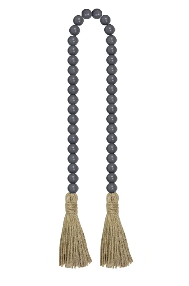 Wooden Bead Garland - Gray