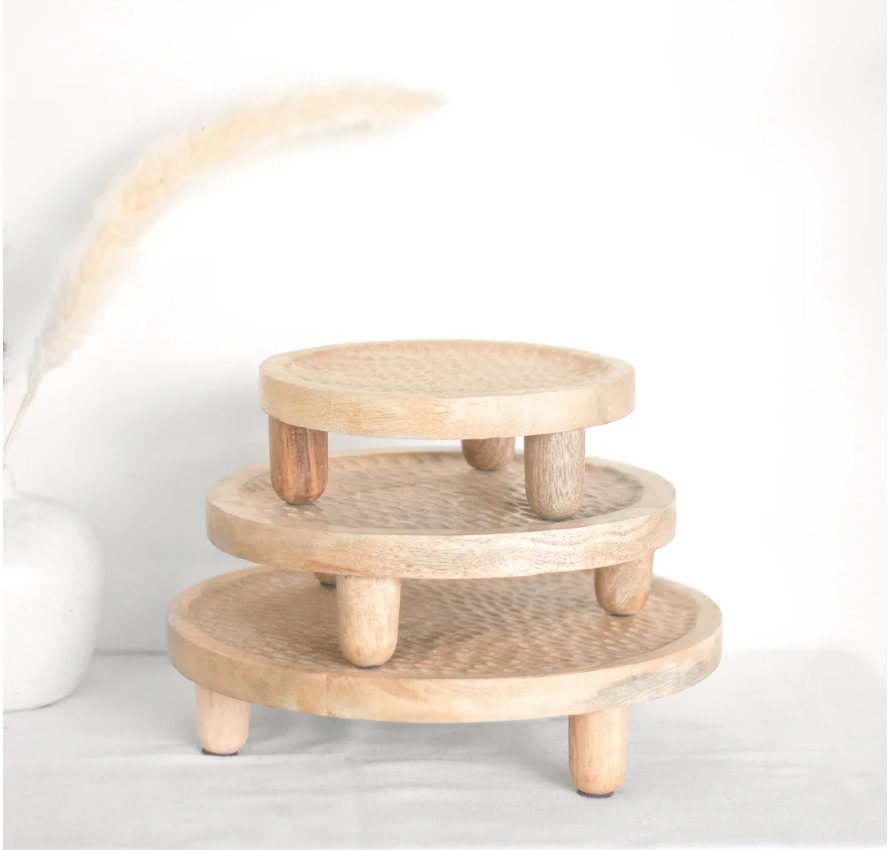 Natural Wood Round Risers