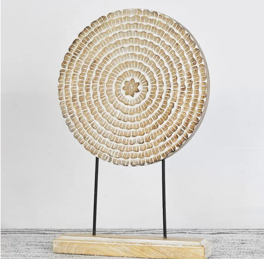 Carved Moroccan Disc Decor