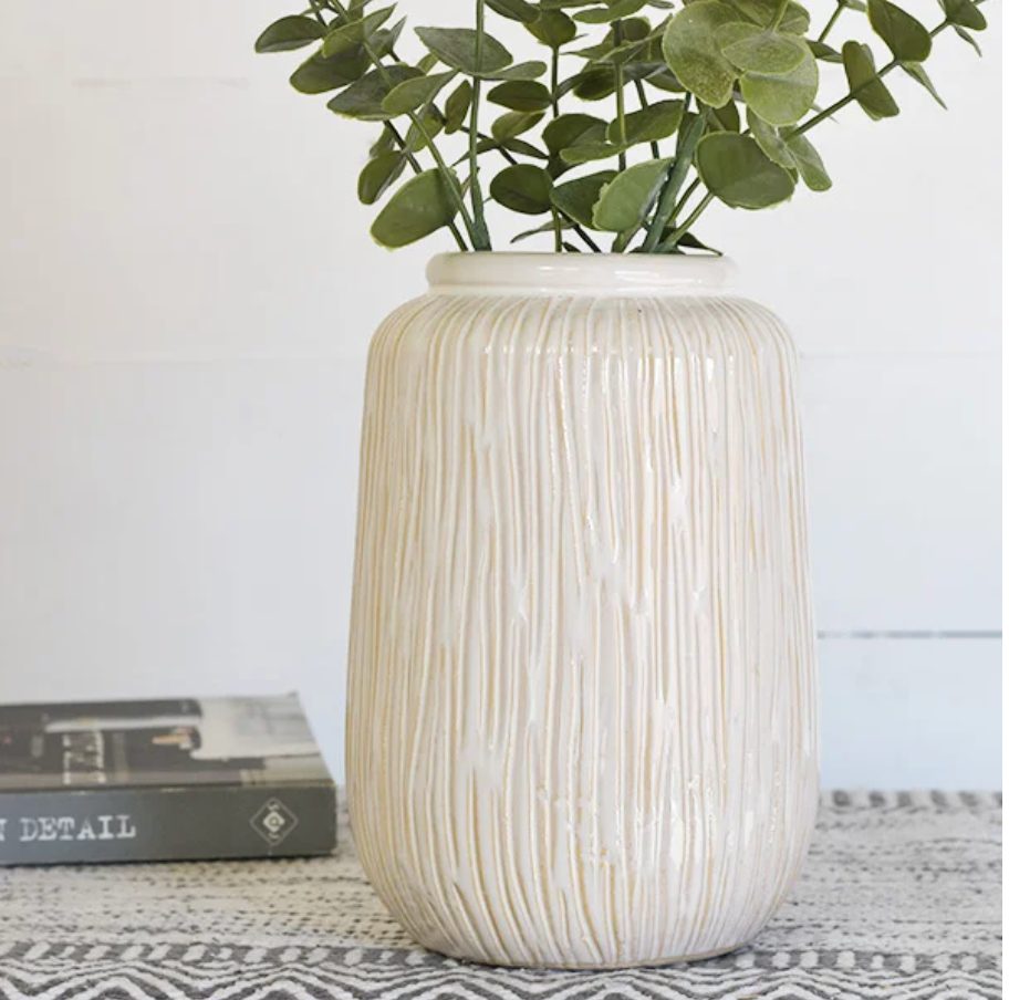 Wood Stripe Porcelain Vase