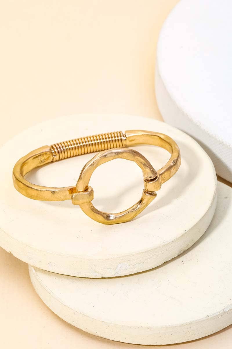 Hammered Circle Bangle Bracelet