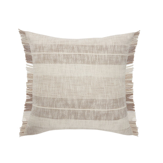Beige Fringe Farmhouse Pillow