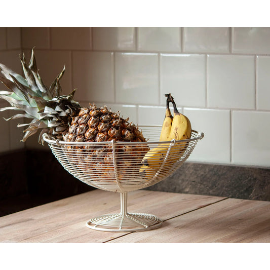 Cream Wire Footed Fruit Basket