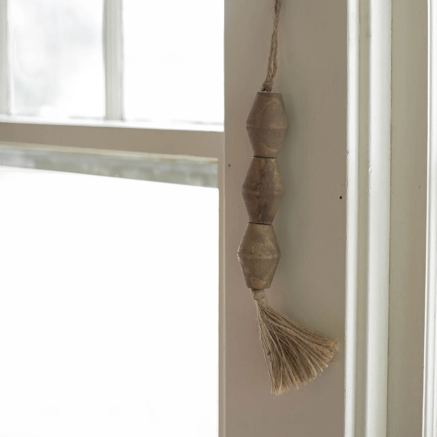 Carved Wood Diamond Tassel