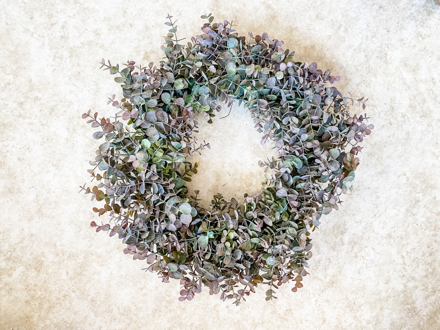 Burgundy and Green Eucalyptus Wreath