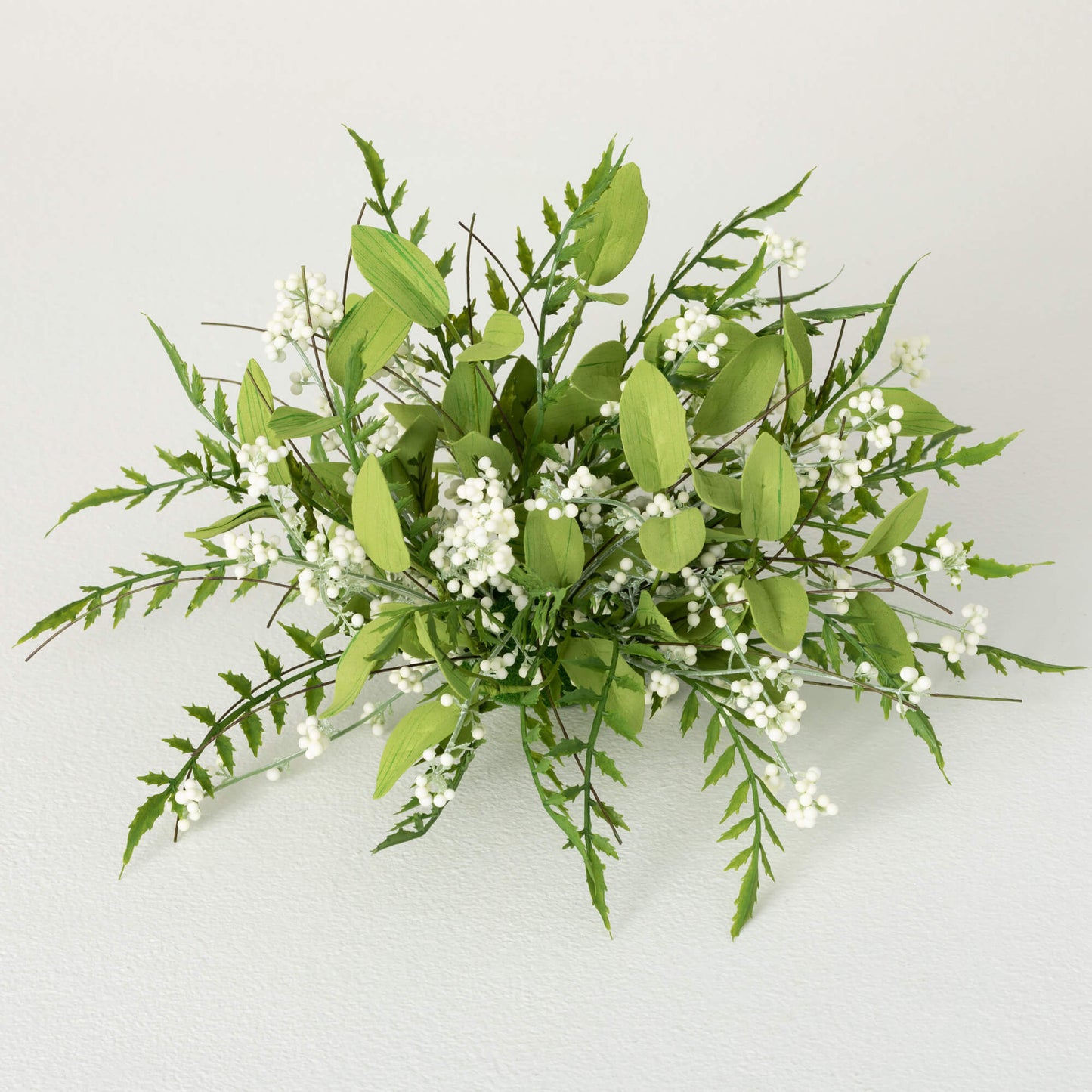 Green Leaf White Berry Half Sphere
