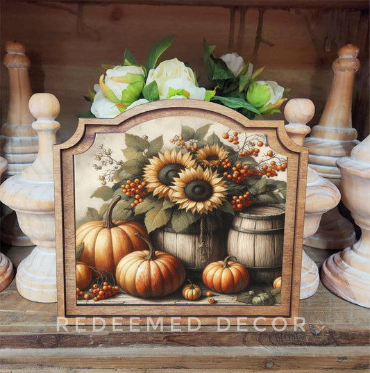 Provincial Sunflower Barrel Framed Art