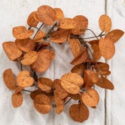 Rust Penny Leaf Candle Ring