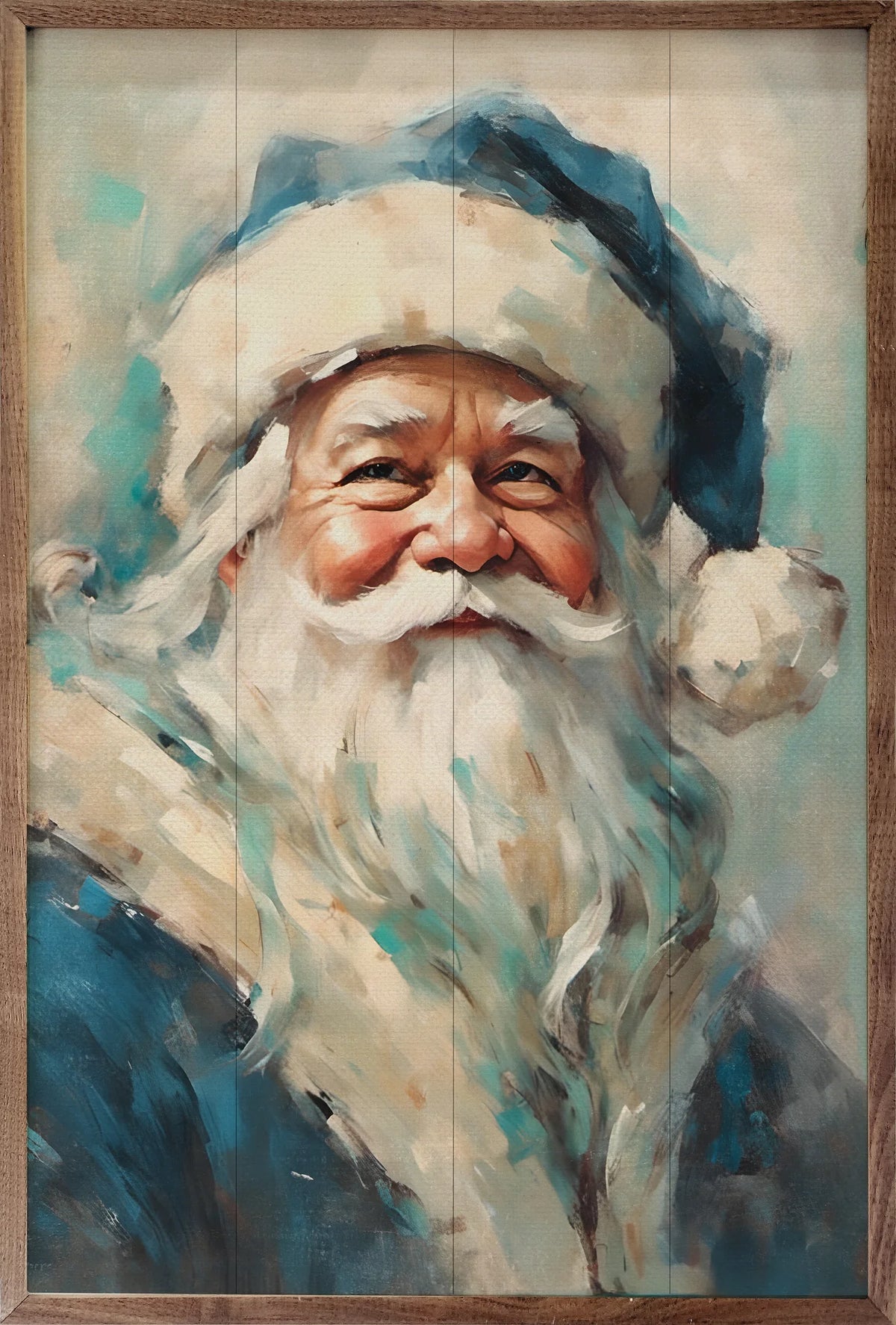 Blue Santa Framed Art Print