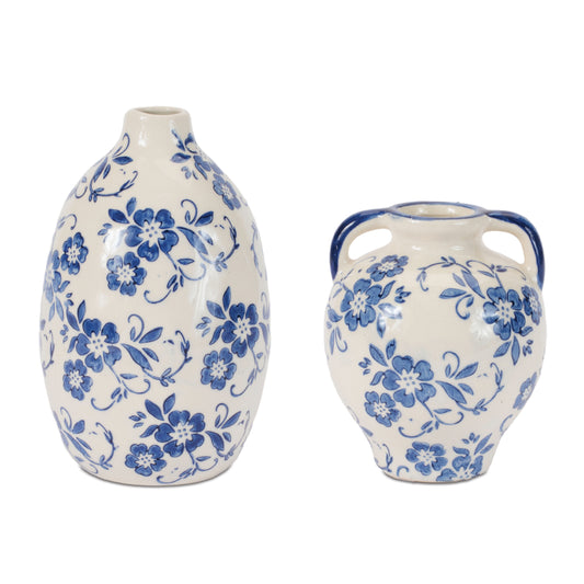 Blue Cottage Floral Vases