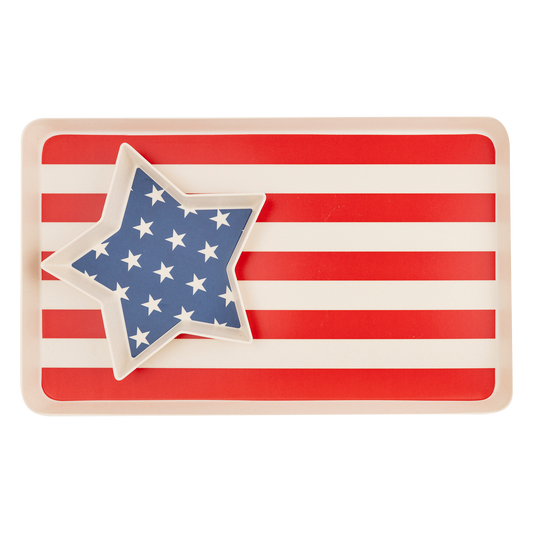 Flag Bamboo Serving Tray Set