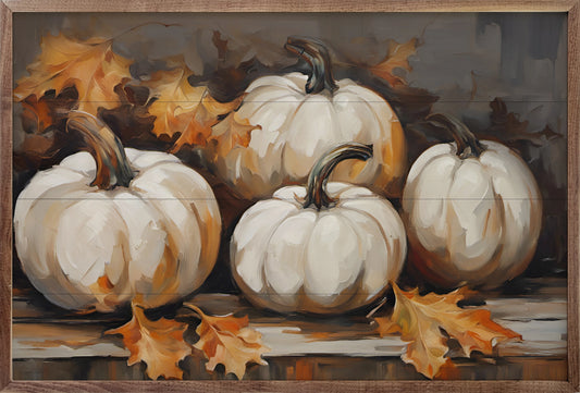 White Pumpkins Framed Art Print