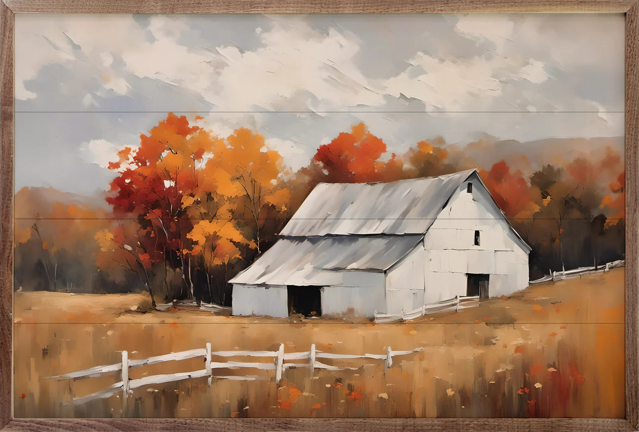Fall Barn Framed Art print