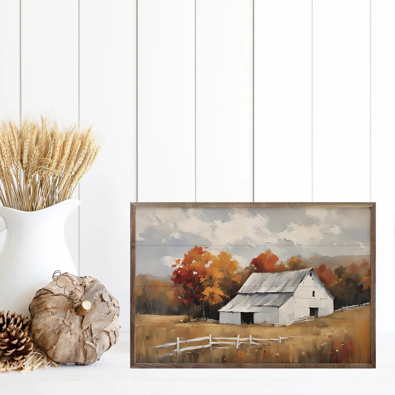 Fall Barn Framed Art print