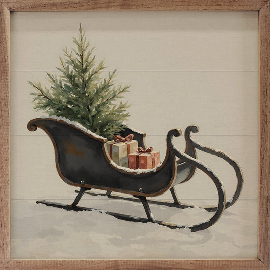 Black Sleigh Framed Art Print
