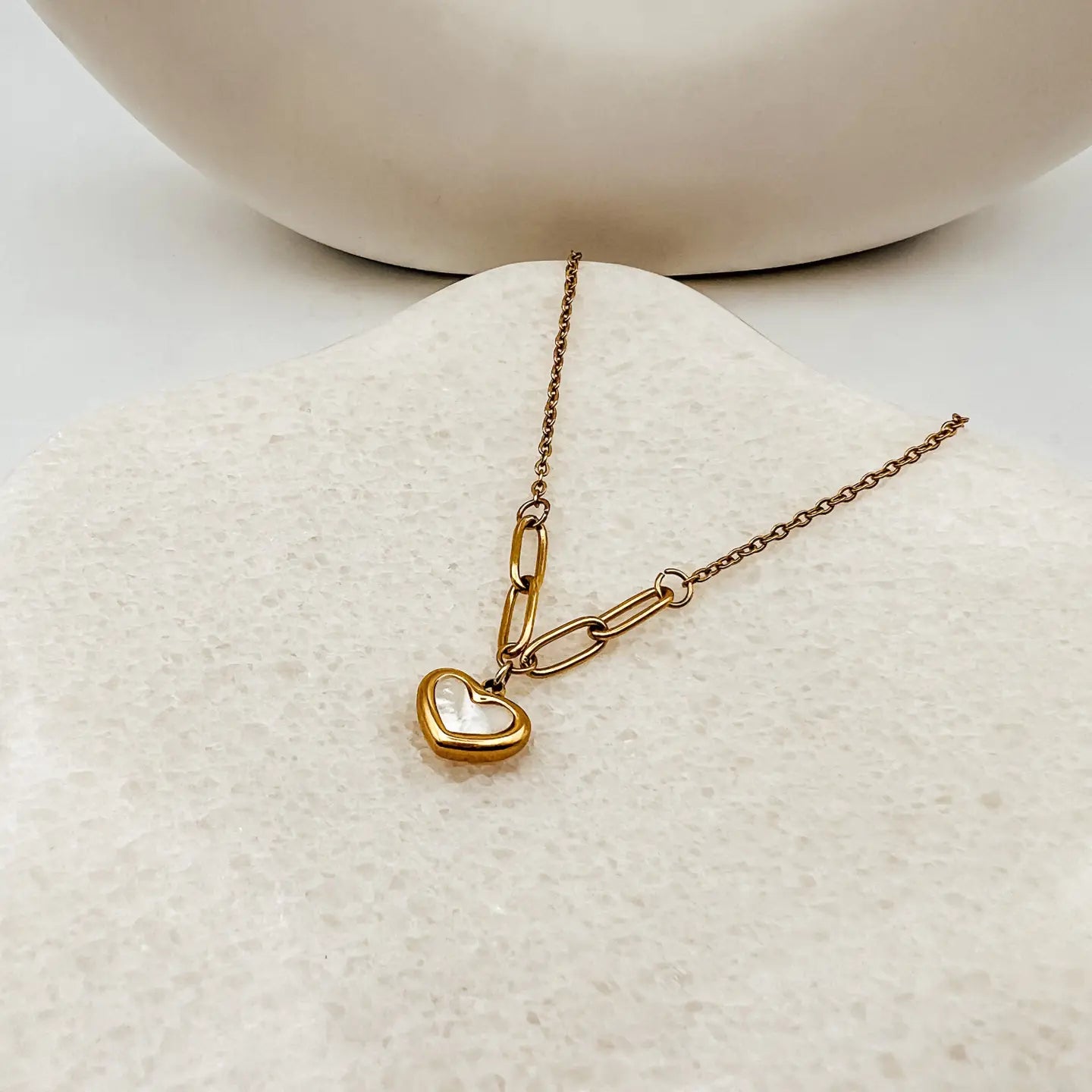 Mother of Pearl Heart Necklace  (ONLINE EXCLUSIVE)