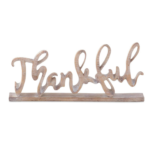 Distressed Brown Script Sitter