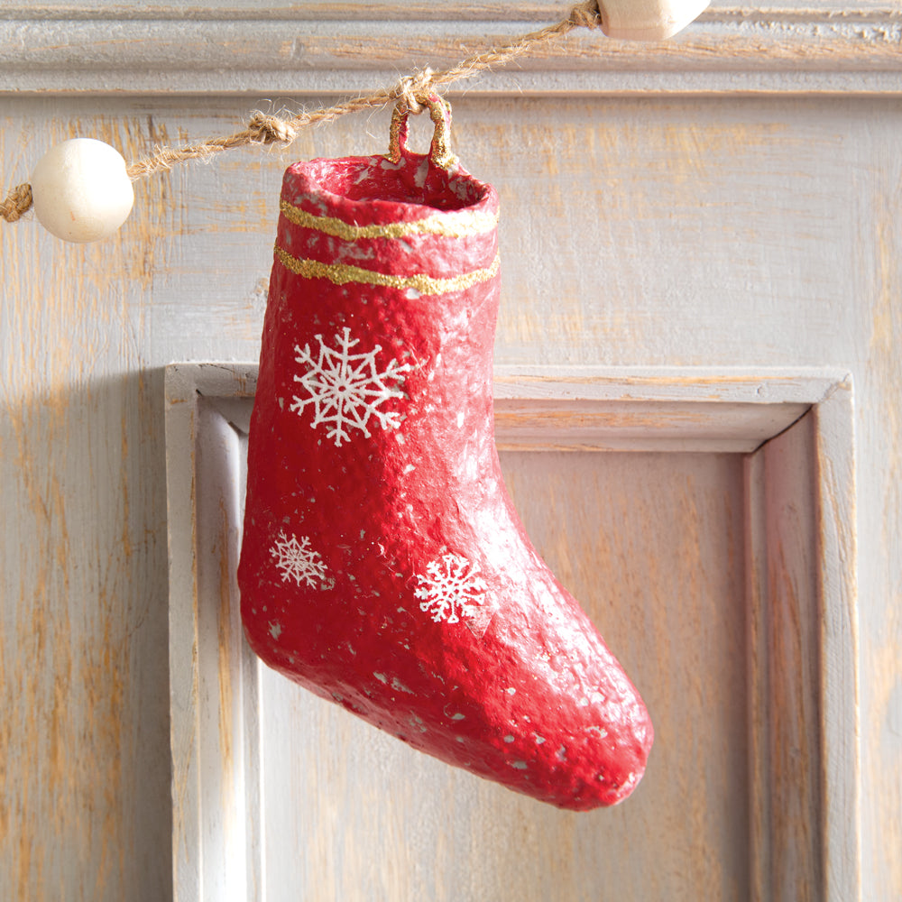 Paper Maché Stocking Garland (Online Exclusive)