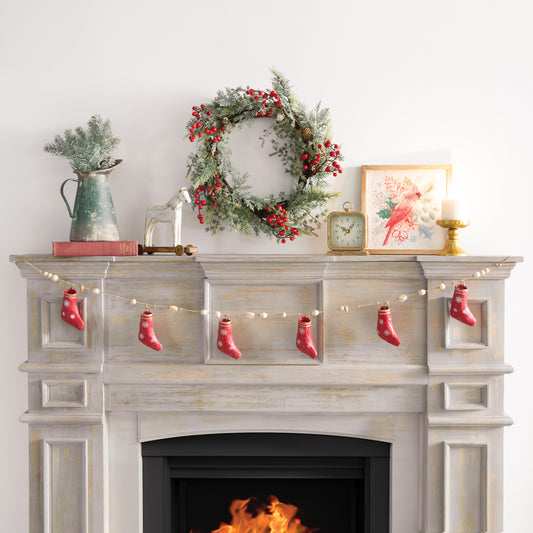 Paper Maché Stocking Garland (Online Exclusive)