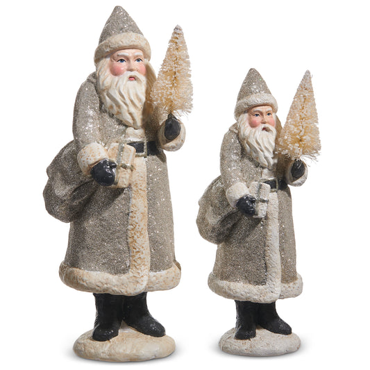 Glitter Vintage Santas in large and small