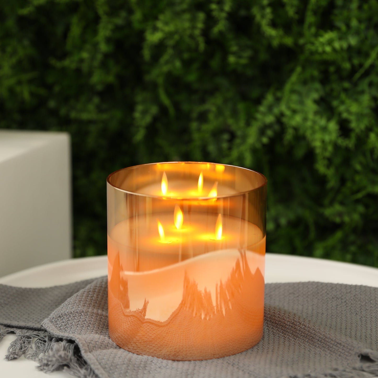 6''High 3-Wick Glass Flameless Candles (ONLINE EXCLUSIVE)