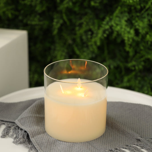6''High  3-Wick Glass Flameless Candle (ONLINE EXCLUSIVE)