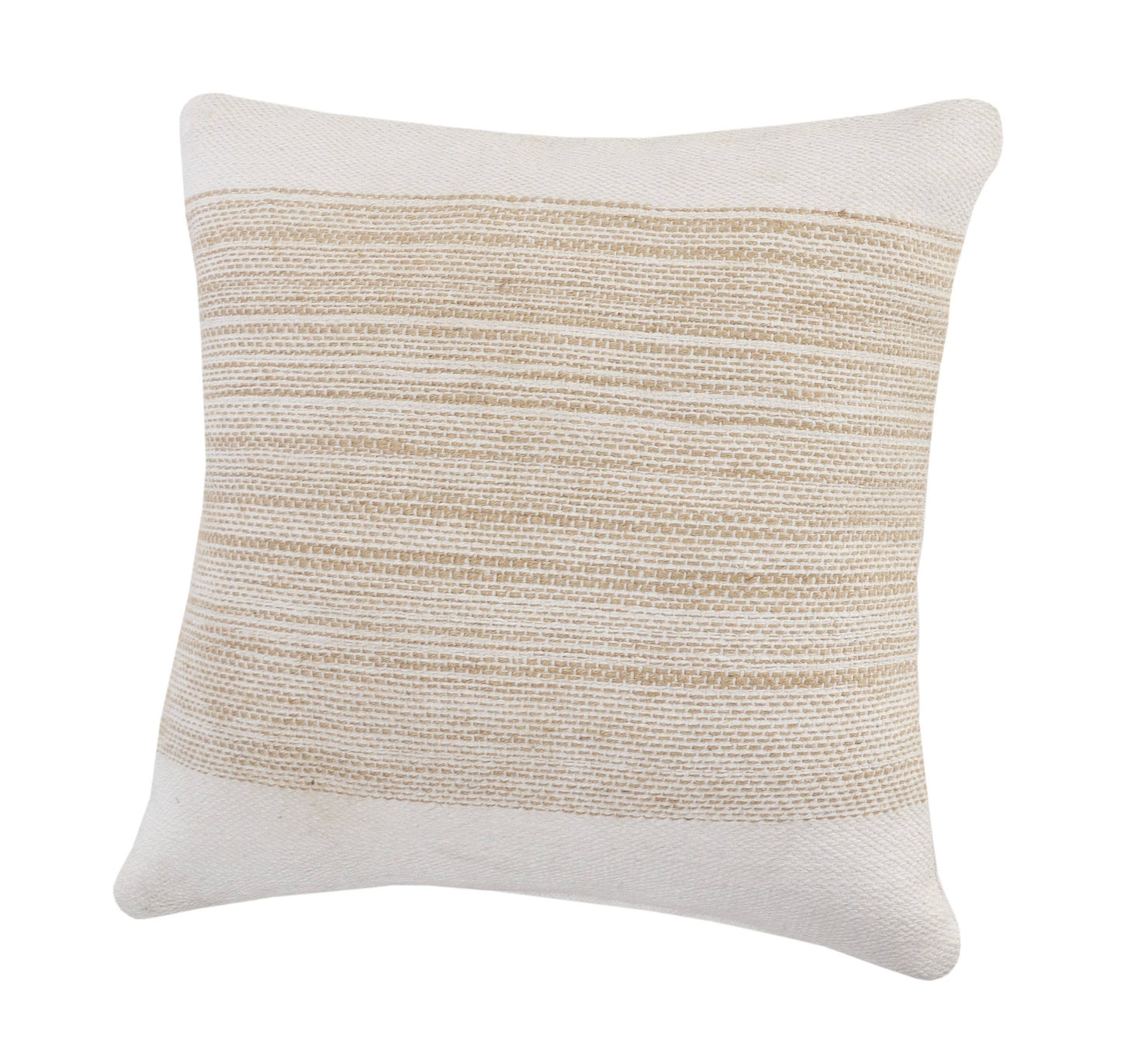 Ivory Jute Striped  Pillow