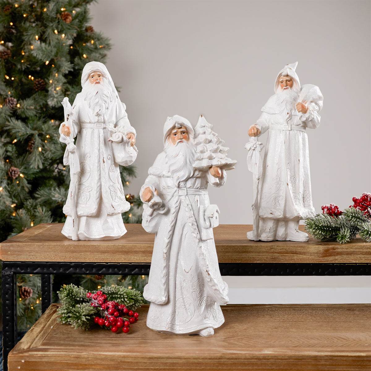 Carved Winter Santas