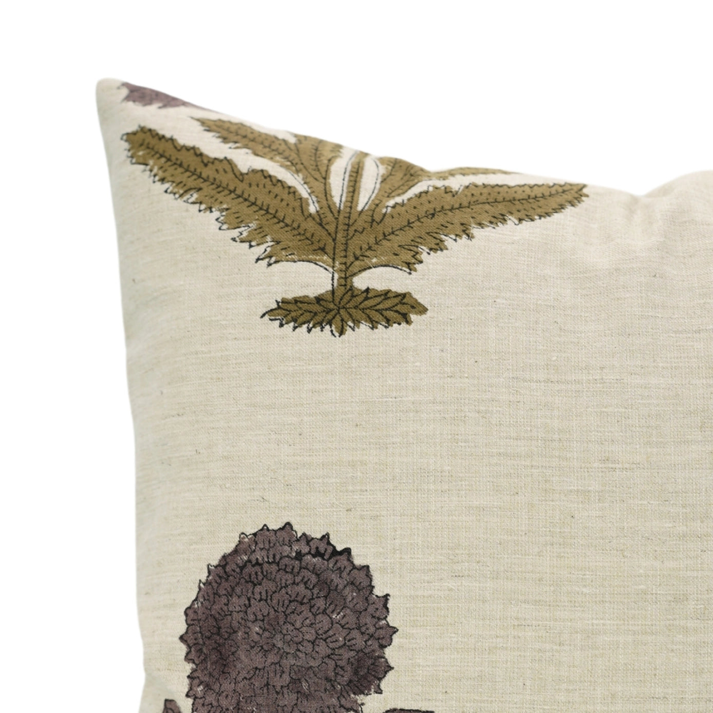 Bohemian Block Plum Floral Linen Pillow Cover (ONLINE EXCLUSIVE)
