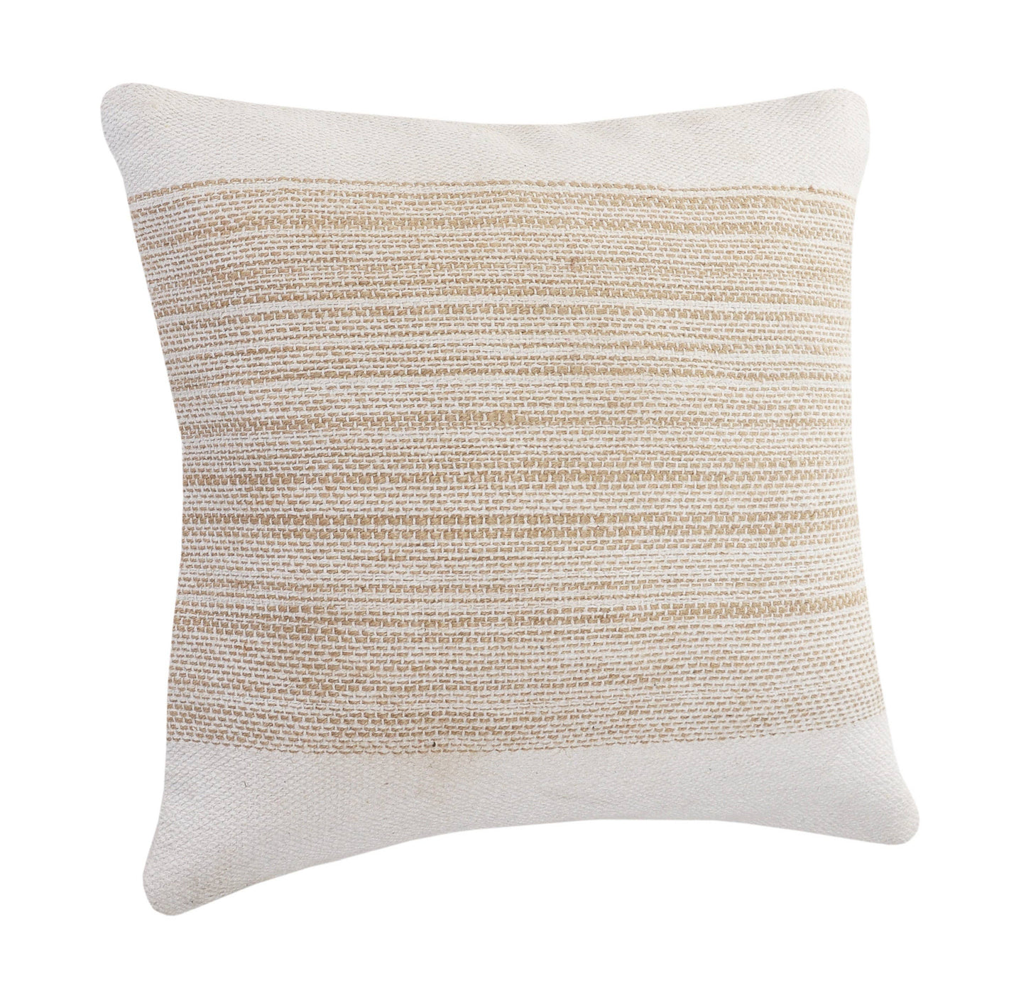 Ivory Jute Striped  Pillow