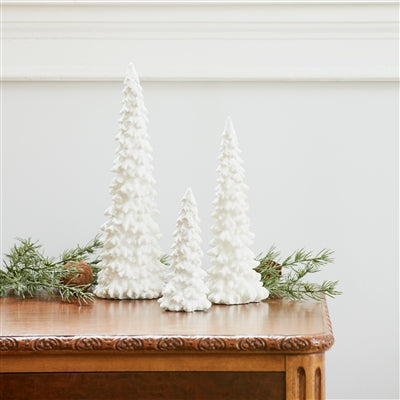 White Glitter Resin Trees