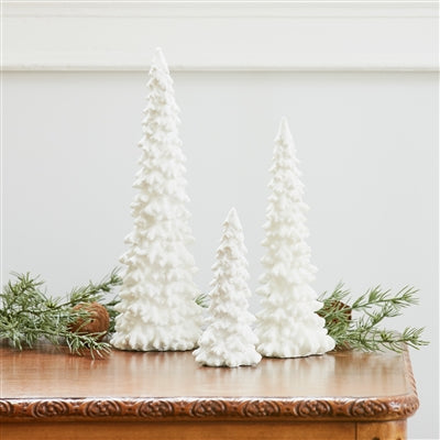 White Glitter Resin Trees