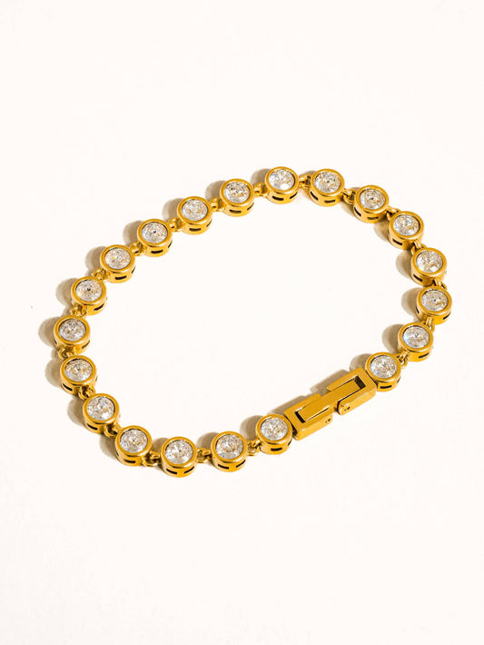 Gold Round Stone Bracelet