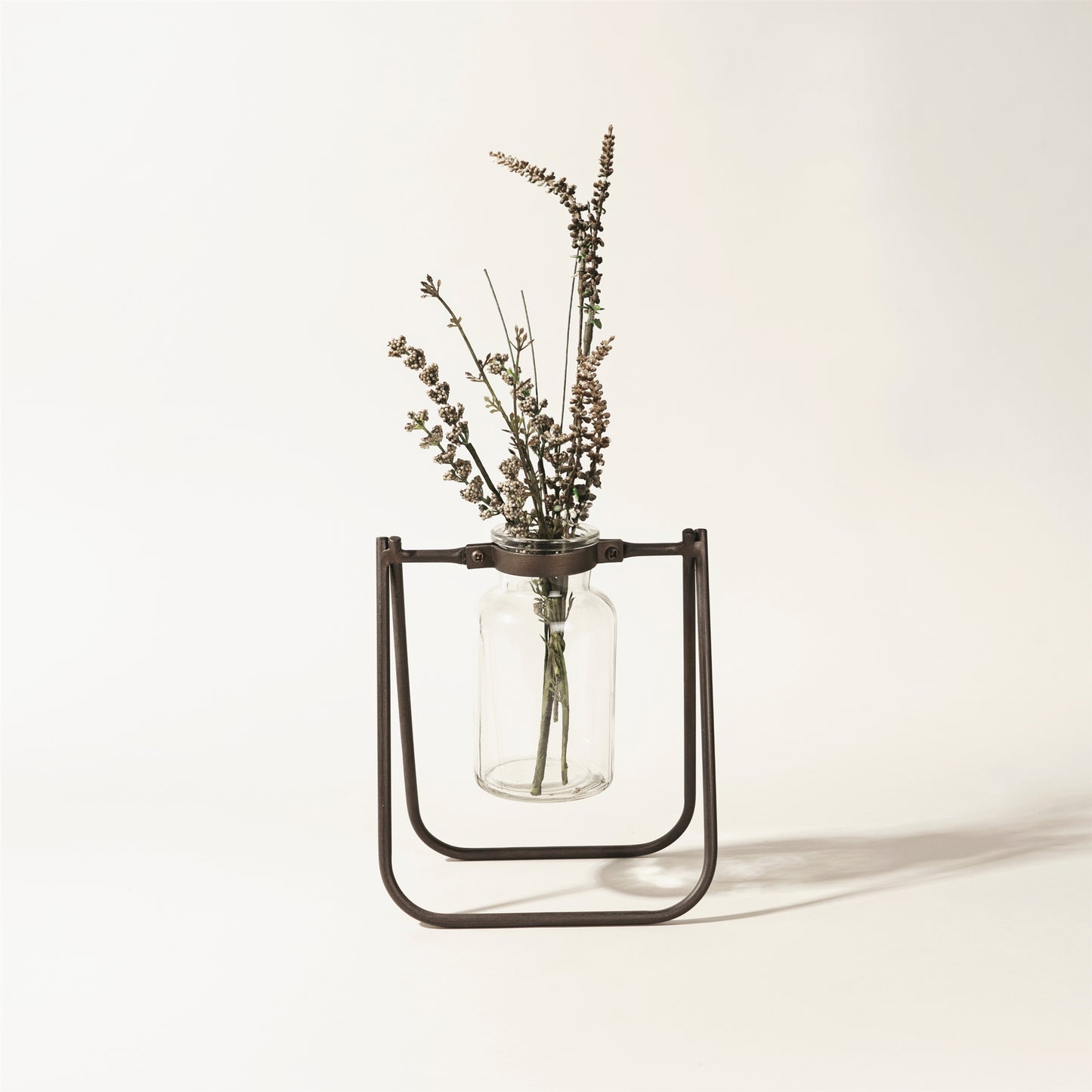 Iron & Glass Vase (Set of 2)
