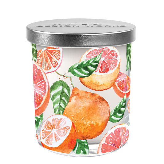 Pink Grapefruit Decorative Glass Candle