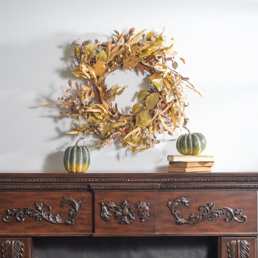 Fall Leaf & Pumpkin Wreath