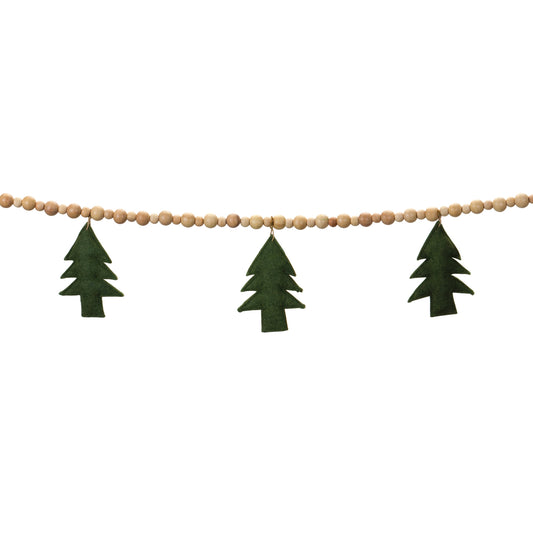 Tree & Bead Garland Green