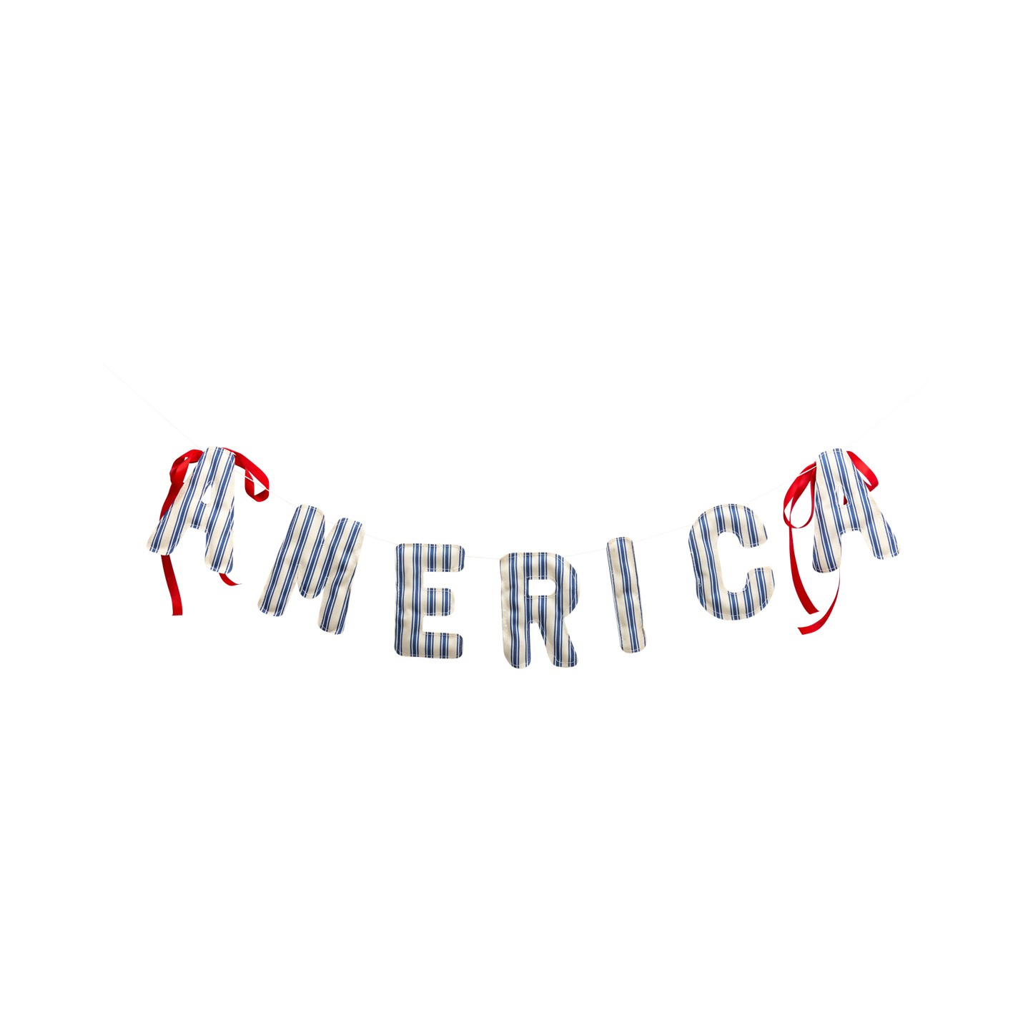 America Ticking Linen Puffy Banner