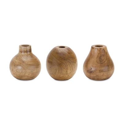 Wood Bud Vases - Set of 3