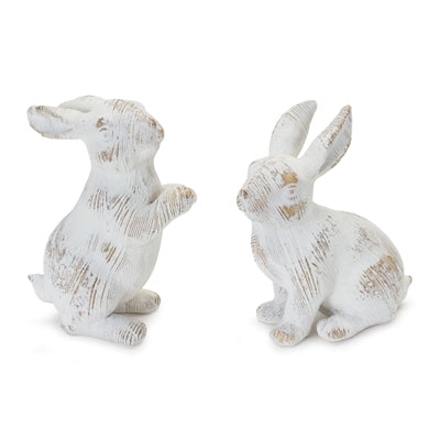 Whitewash Bunnies Set of 2