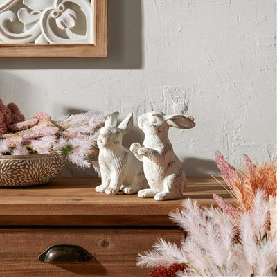 Whitewash Bunnies Set of 2