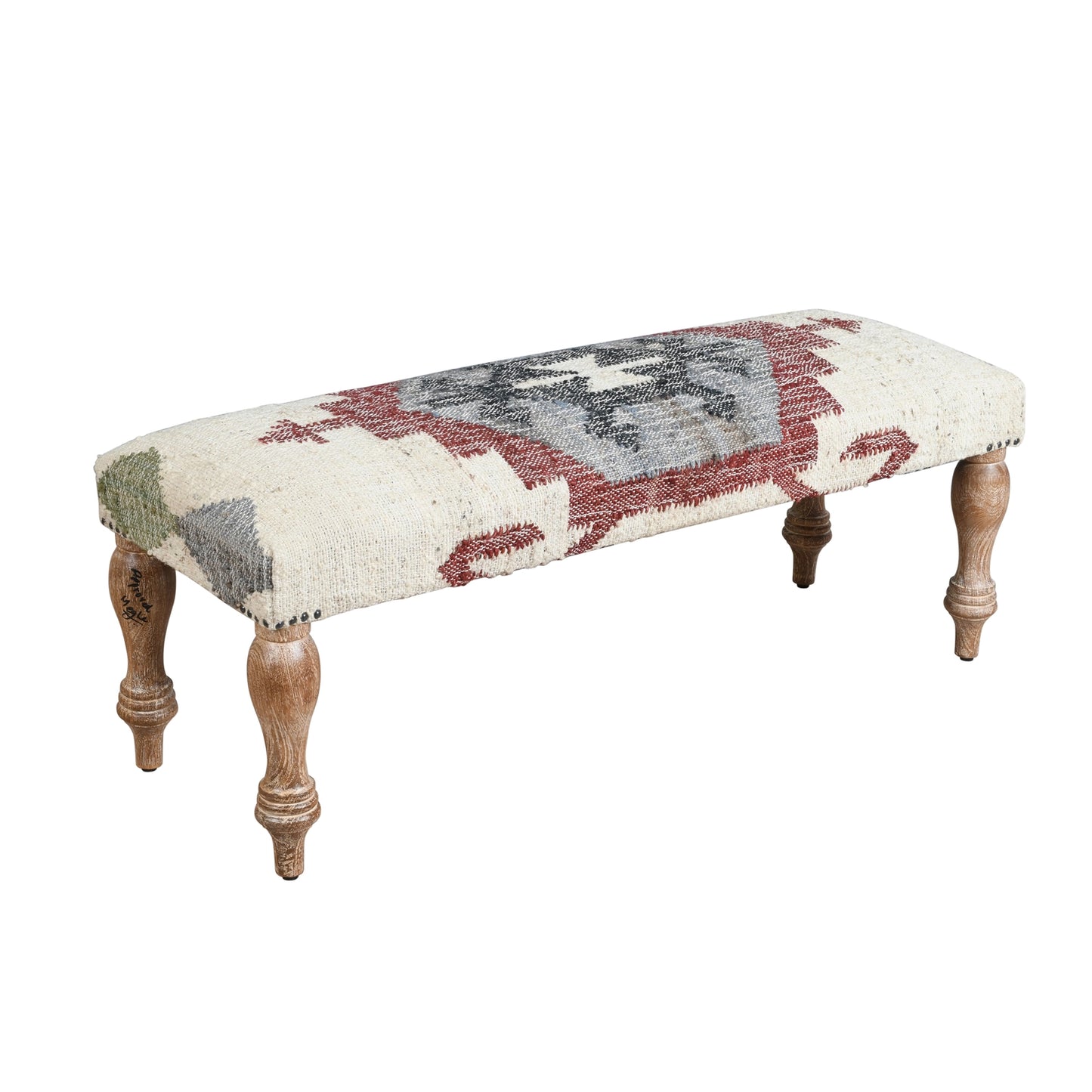 Rustic Upholstered Bench  (ONLINE EXCLUSIVE)