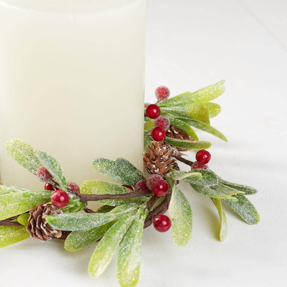 Frosted Mistletoe Candle Ring