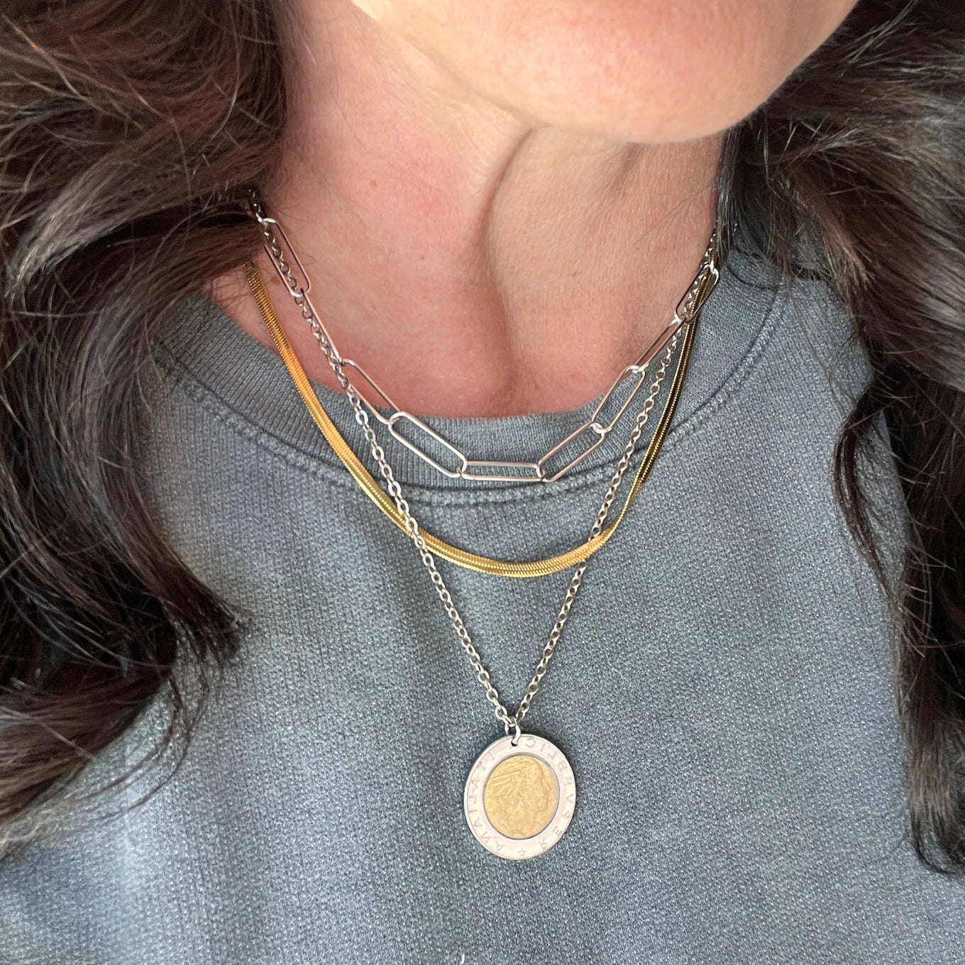 Stacked Coin Necklace  (ONLINE EXCLUSIVE)