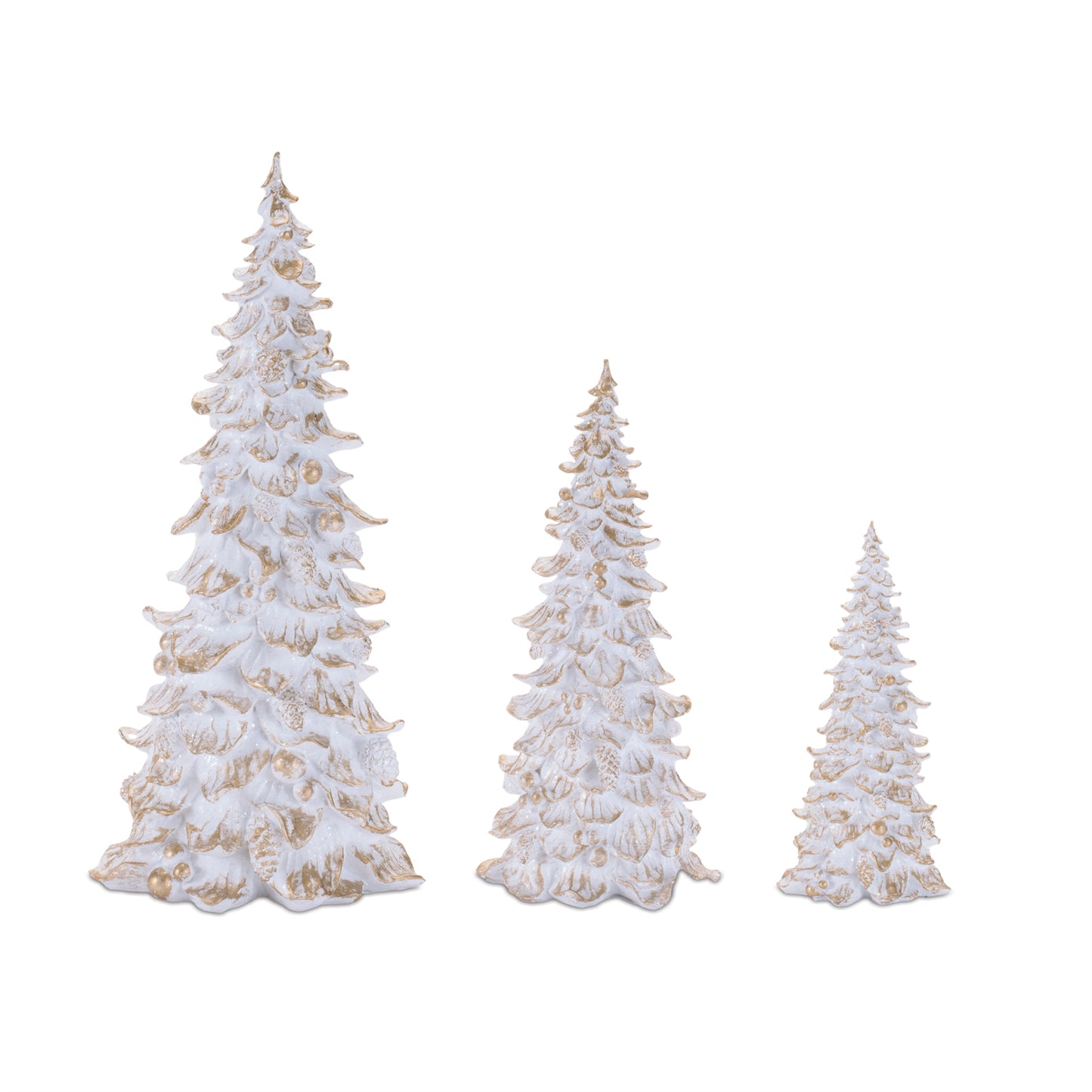 White Gold-Tip Resin Trees