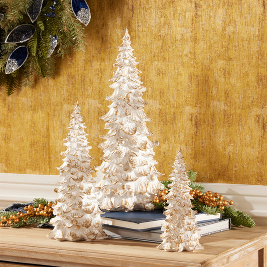 White Gold-Tip Resin Trees