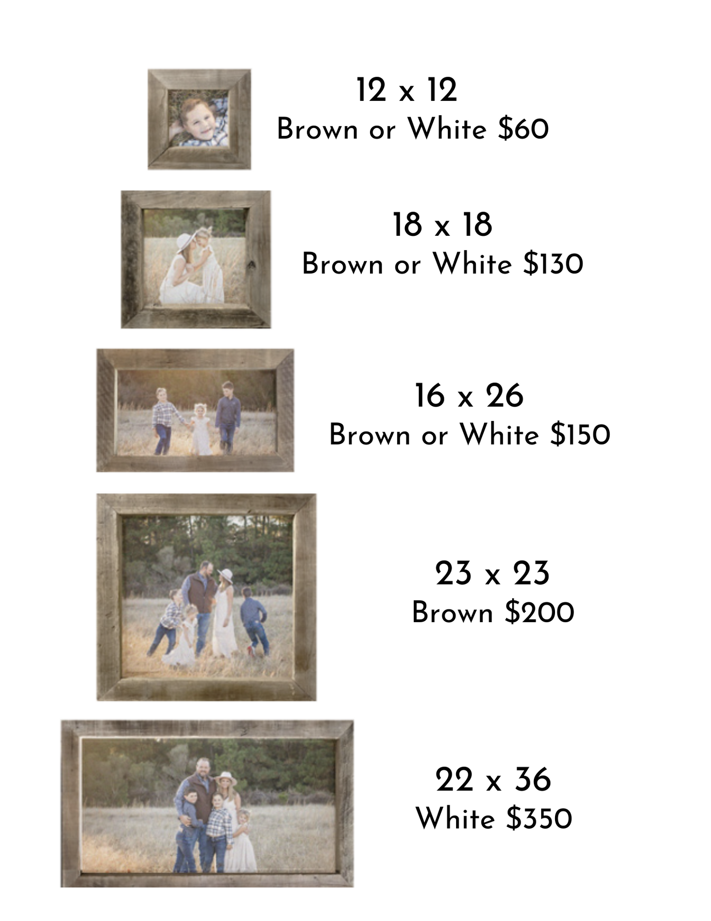 Thick Barnwood Custom Photo Frames