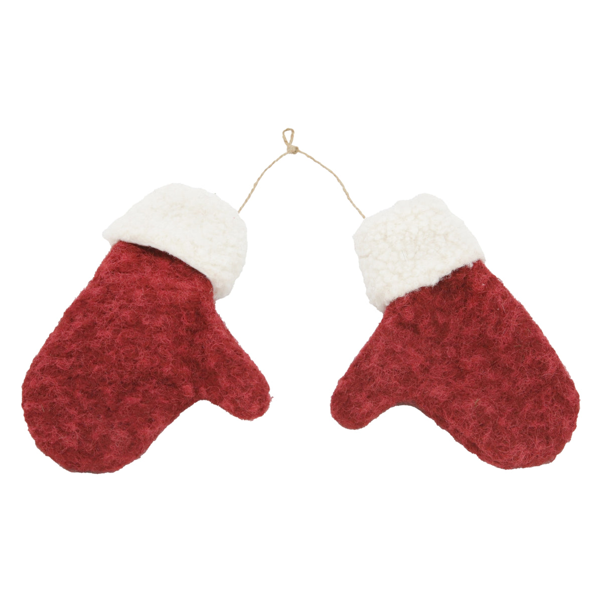 Set of 2 Red Mitten Ornaments