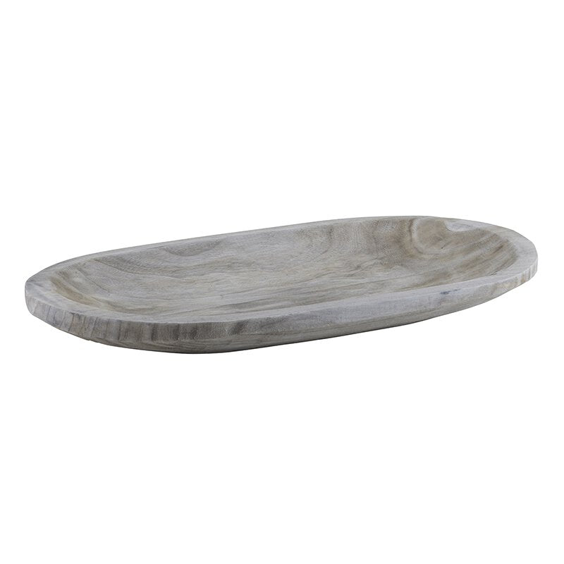 Gray Oval Wood Platter