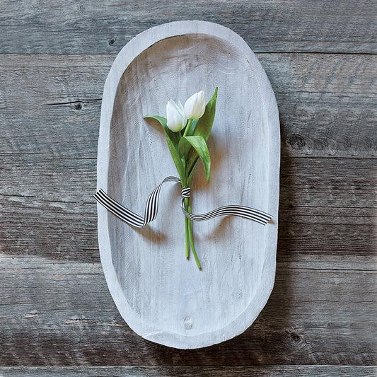 Gray Oval Wood Platter